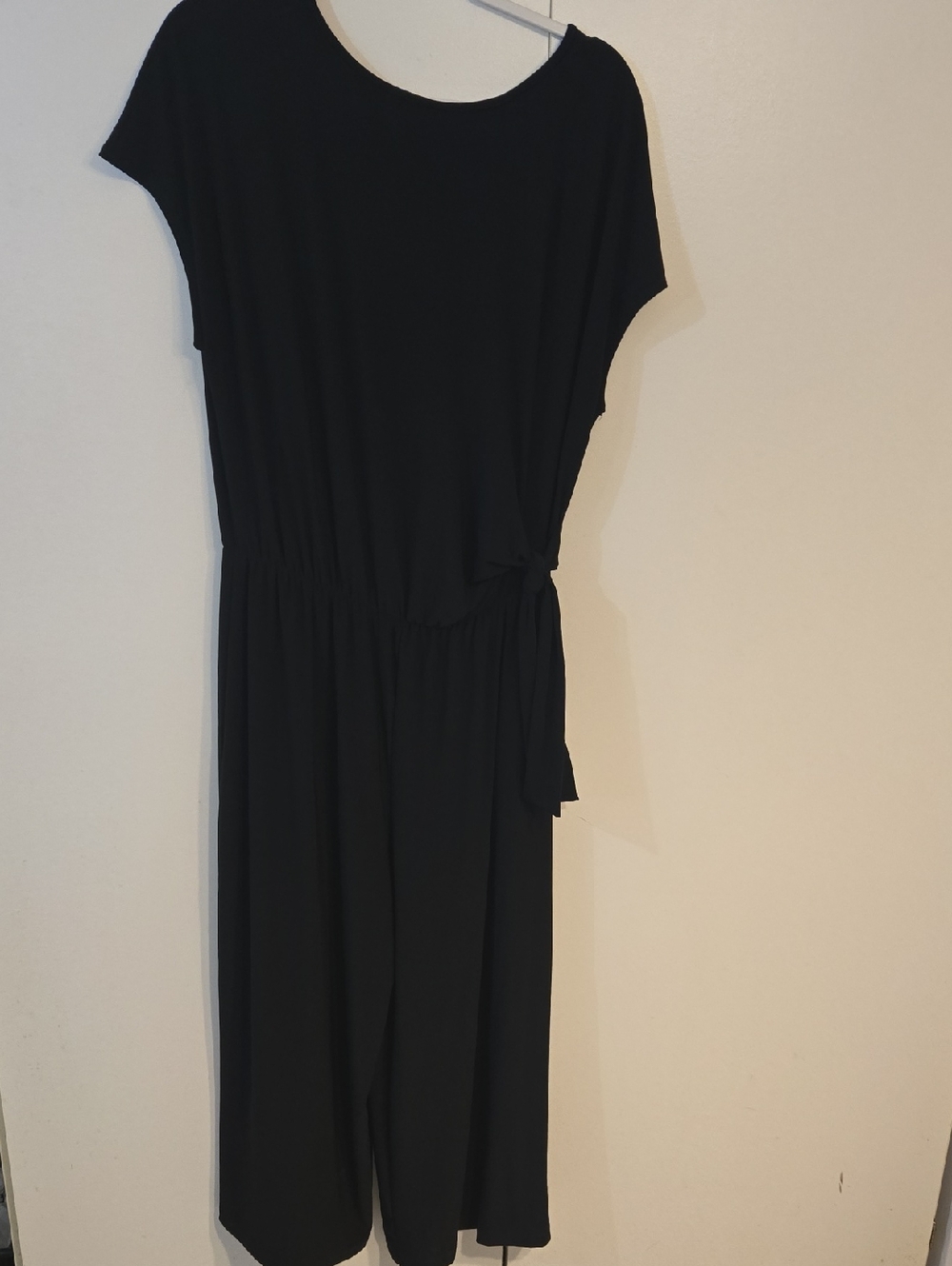 Tiana B. Black Cropped Jumpsuit with Tie Waist
